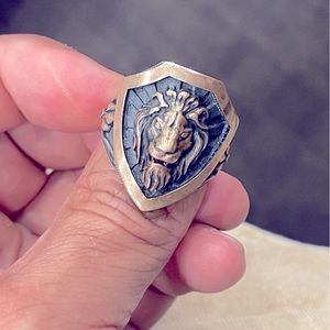 Brass and Oxidated starling silver ring